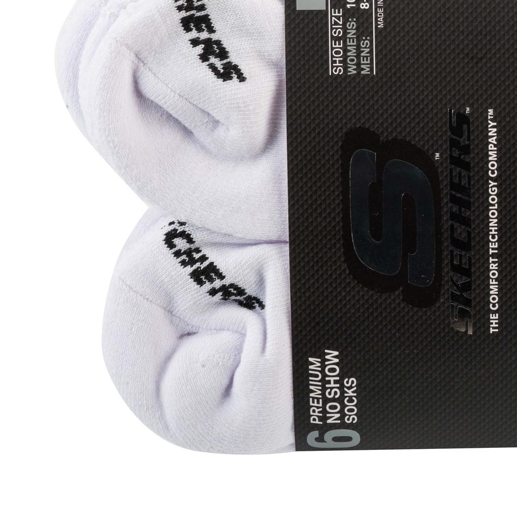 Skechers 6pk Unisex 1/2 Terry Crew, Unisex White Socks
