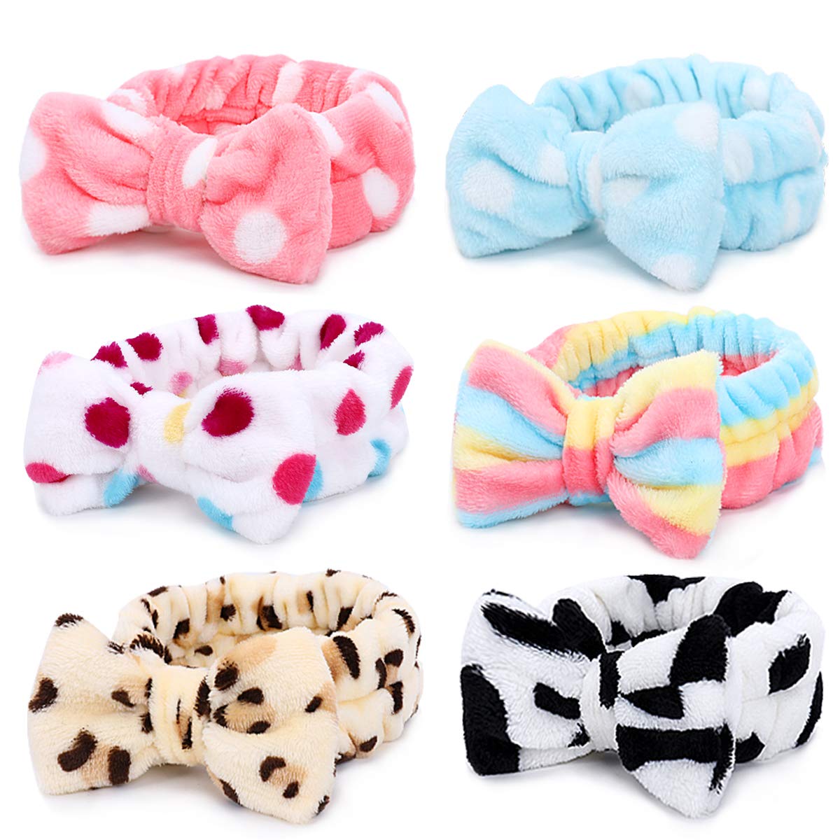 Custom Logo Package Facial Elastic Headband Wrap Washing Face Terry Cloth Hairband Spa Facial Headband
