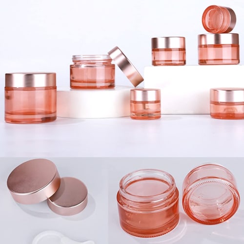 10g Cream Containers, Set of 6, Glass Cream Cases, Light-Proof, Hand Cream Containers, Ointment Containers, Aroma Cream Storage, Small Dividers, Refil