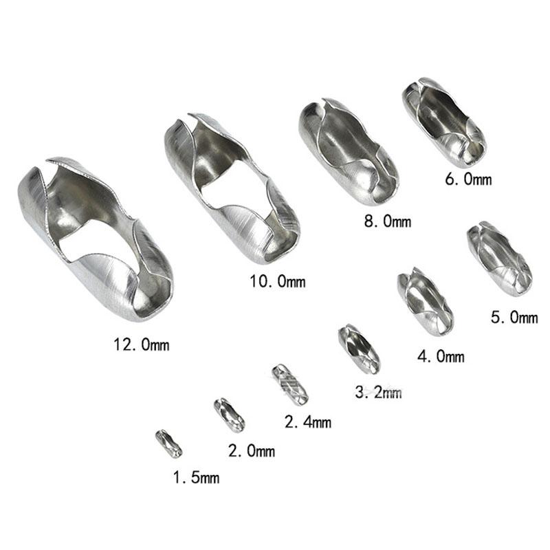 1.5 2.4 3.2 mm Stainless Steel Metal Ball Bead Chains Connector Accessories Chains Bulk For Necklace Keychain DIY Jewelry Making