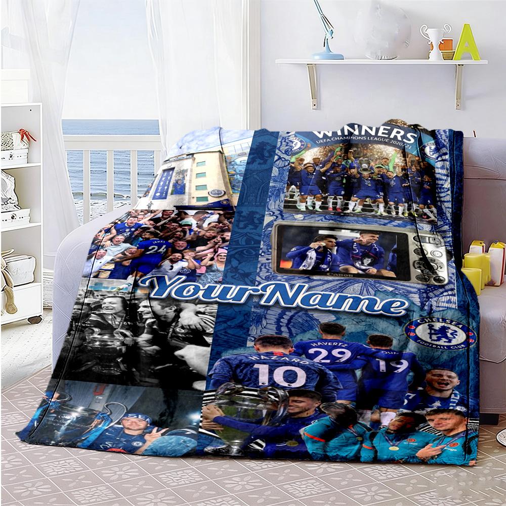 Chelsea Customize Your Name Blanket Multi-purpose Personalized Blanket Comfortable Throw For Picnics Livingroom Chair Nap Ideal for All Seasons