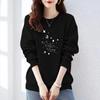 Jimo Women's Authentic Thin Hoodie - Autumn/Winter, Loose Fit, Velvet Lined, Pure Cotton, Round Neck, Trendy
