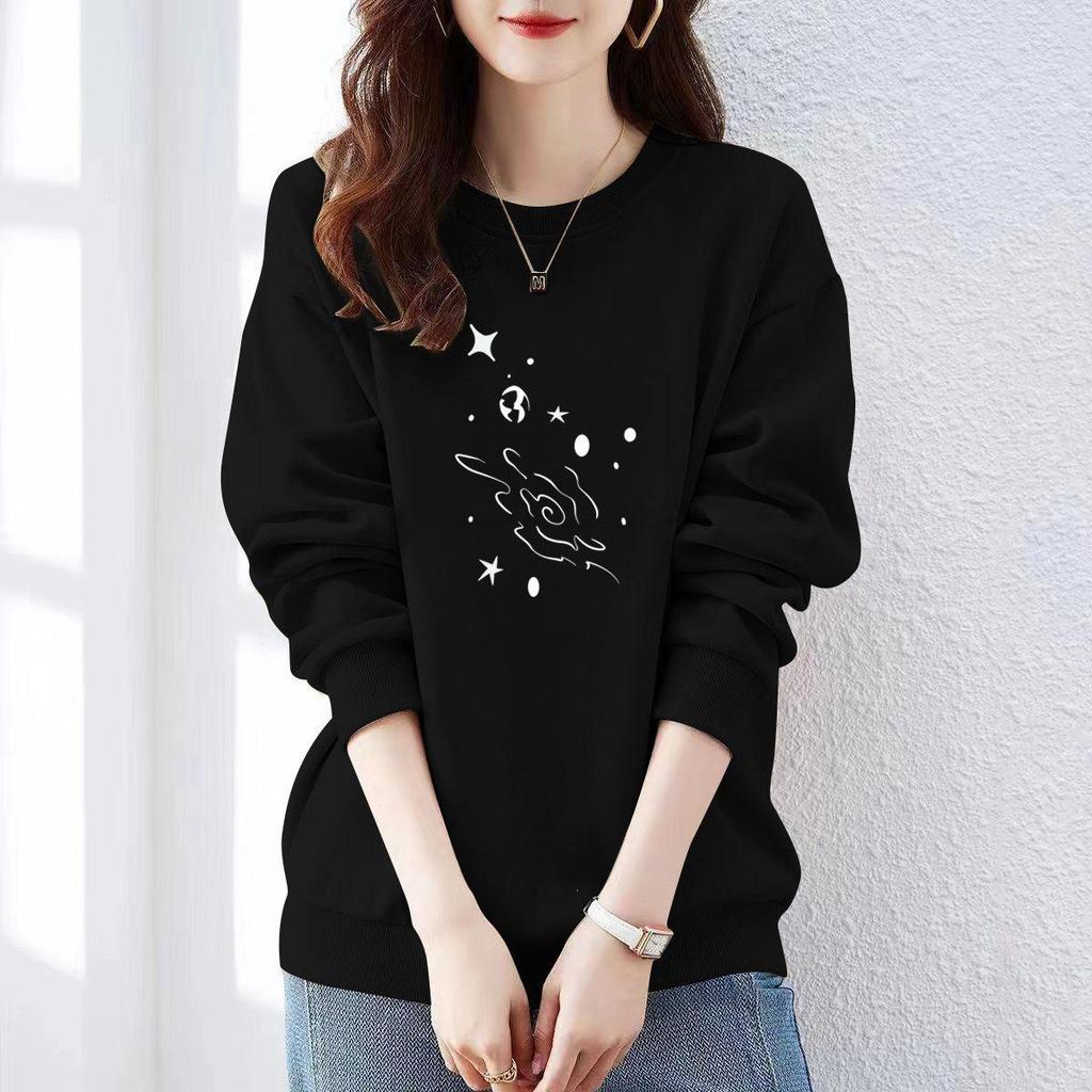 Jimo Women's Authentic Thin Hoodie - Autumn/Winter, Loose Fit, Velvet Lined, Pure Cotton, Round Neck, Trendy
