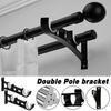 2PCS Curtain Rod Brackets Double Bracket Curtain Rod Hangers Wall Bracket Hook Aluminum Alloy Curtain Rod Hangers New