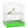 Steel Bird Cage Aviary with 2 Feeders 2 Perches Swing and Removable Tray Handle 46.5x36x59 Cm Green