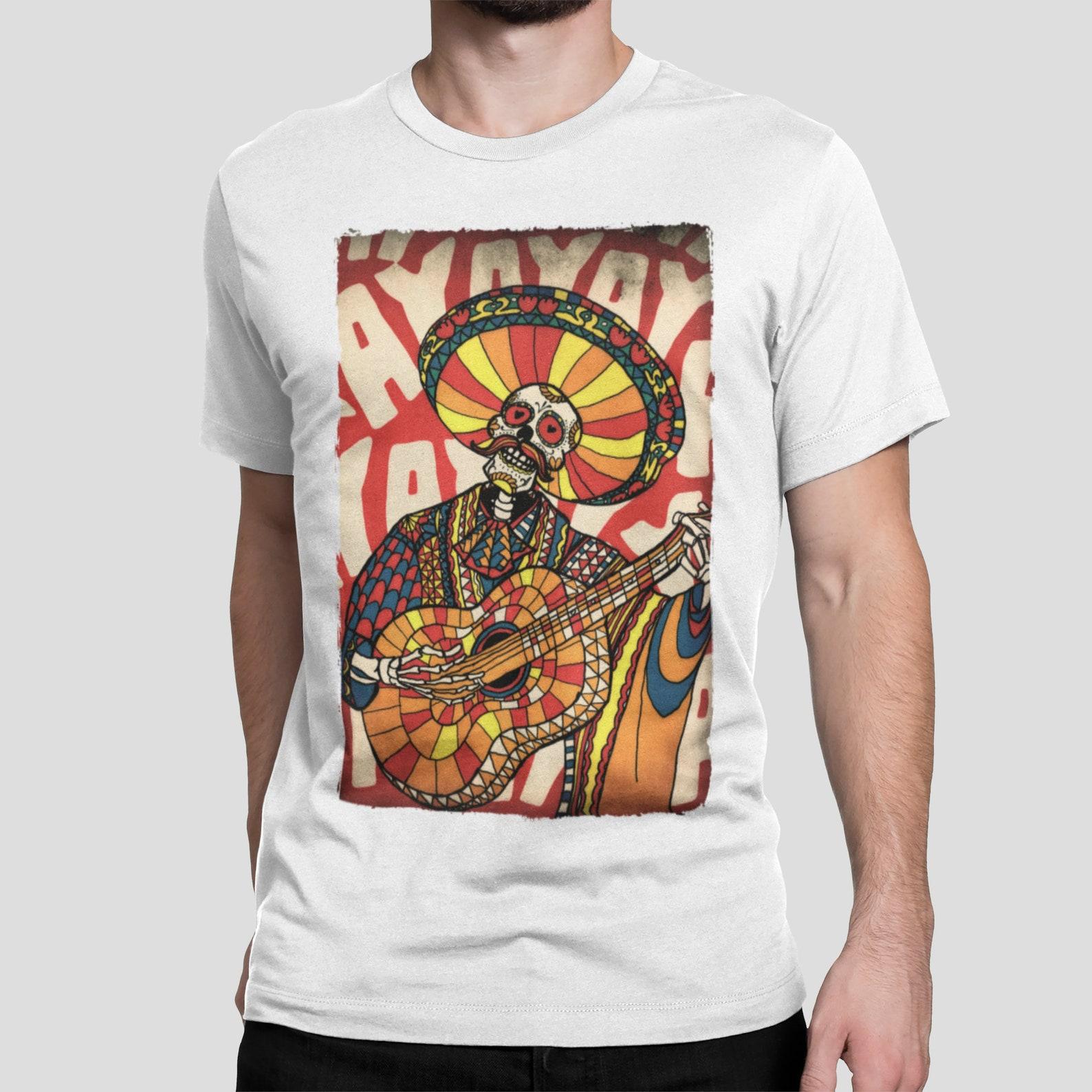 Mariachi Sugar Skull T-Shirt: Mexican Art Bella Canvas Tee M