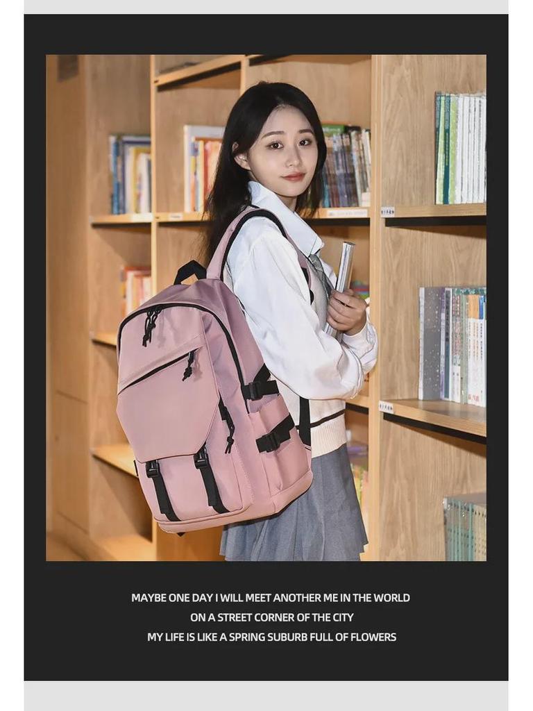 Trendy Large Capacity Backpack for Students: Simple, Stylish, and Versatile for Junior High, High School, and College.