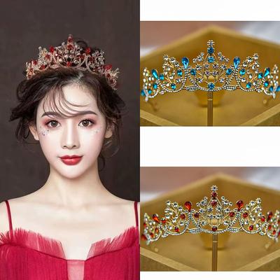 Bridal Crown Tiara Colored Diamond Coming of Age Ceremony Princess Bestie Gift Birthday Rhinestone Crown