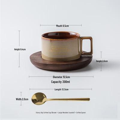 Taozhi Luxury Ceramic Coffee Mug Set with Saucer and Spoon