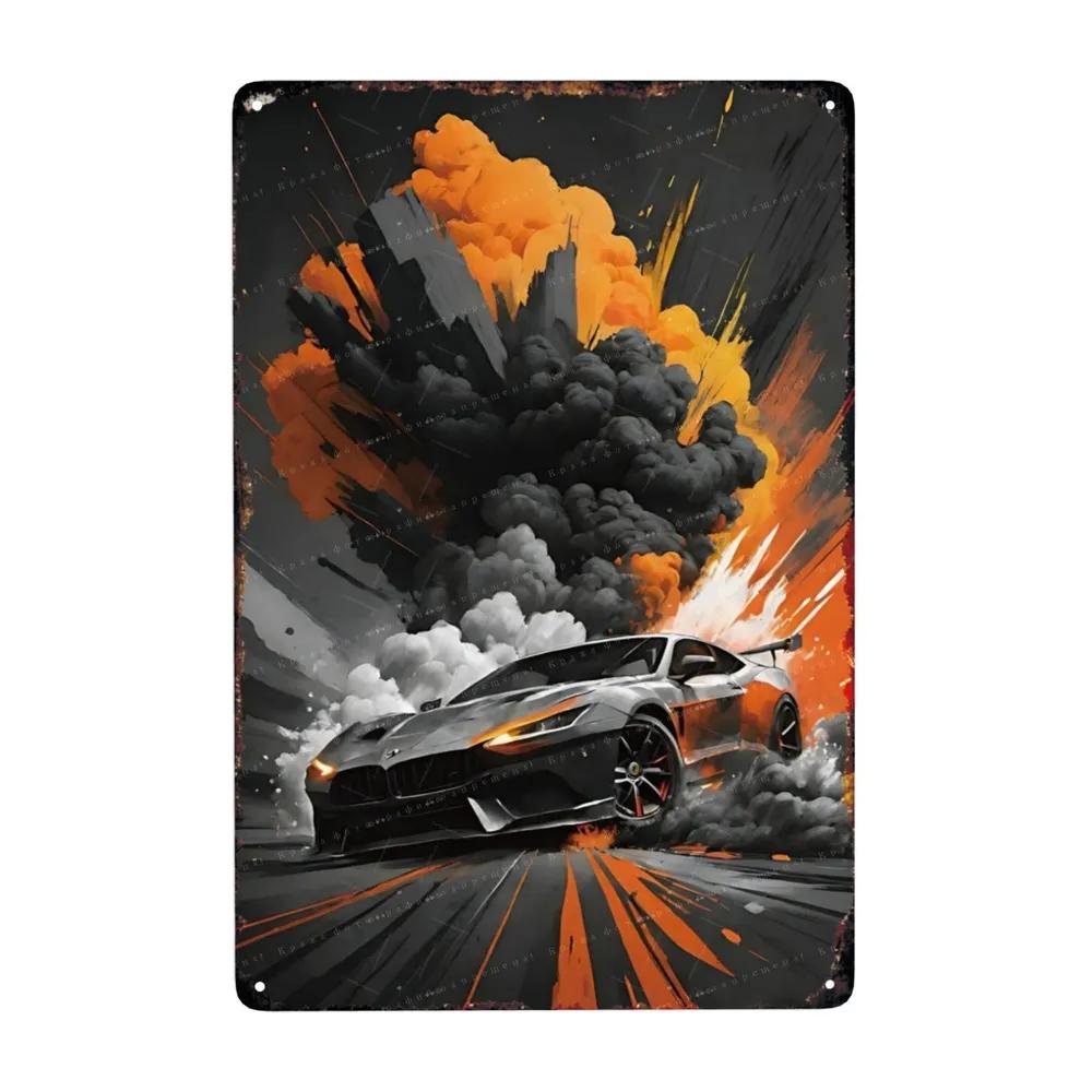 Metal Interior Sports Car Nameplate 20x30cm