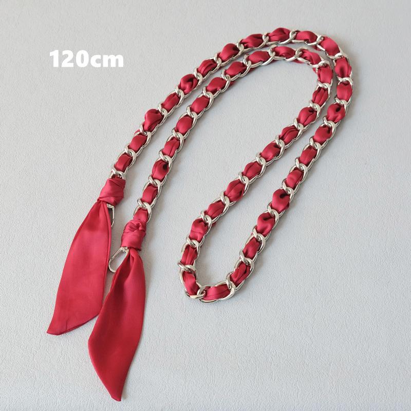 New Fashion Spring Woman Handbag Accessory Chains Detachable Long Cross Body Solid Cute Silk Strap Women Luxury Chain Bag Handles