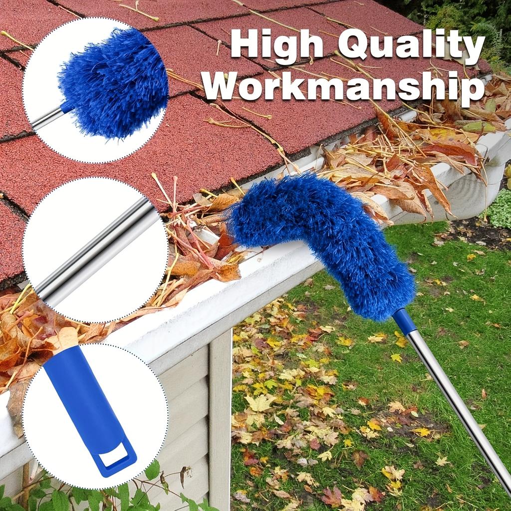 Telescopic Multifunctional Cleaning Tool, Drainage Groove Debris Remover & Ceiling Fan Feather Duster Brush