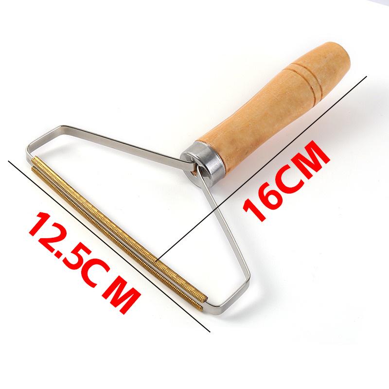 Double-Sided Wooden Handle Lint Remover for Wool Coats and Carpets