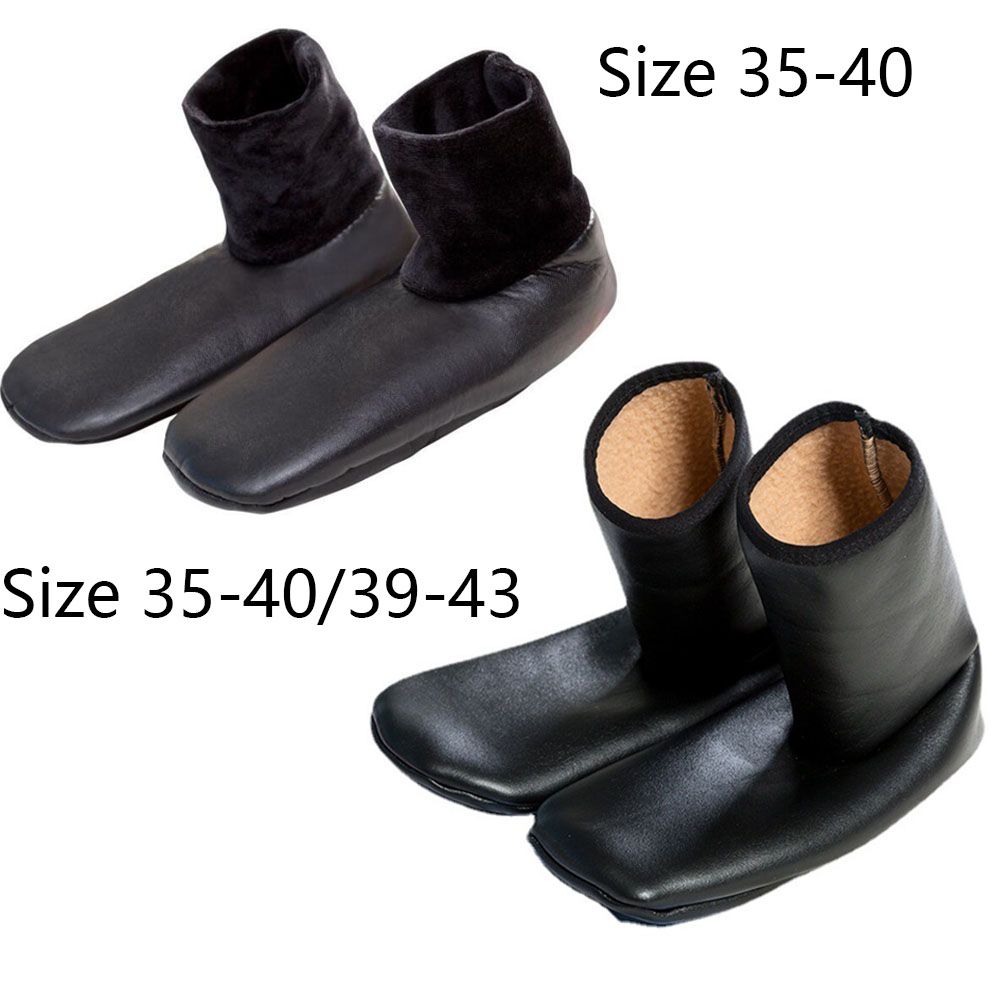 Unisex Men Women Winter Breathable Middle Socks Soft Non-Slip Boot Slipper Leather Thermal Socks