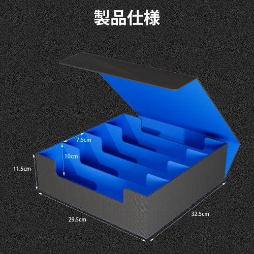 HCSH&WILL Deck Case, Trading Card Case, PU Leather, Holds 3000+ Trading Cards, Large Capacity, 4 Compartments, 24 Divider Labels (Black with Blue Inte