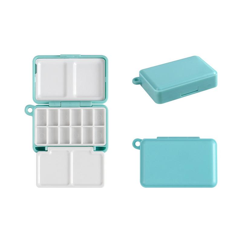 Portable Travel Watercolor Plastic 12/24 Grids Painting Box With Palette Half Pan Mini Paint Storage Case For Art Supplies
