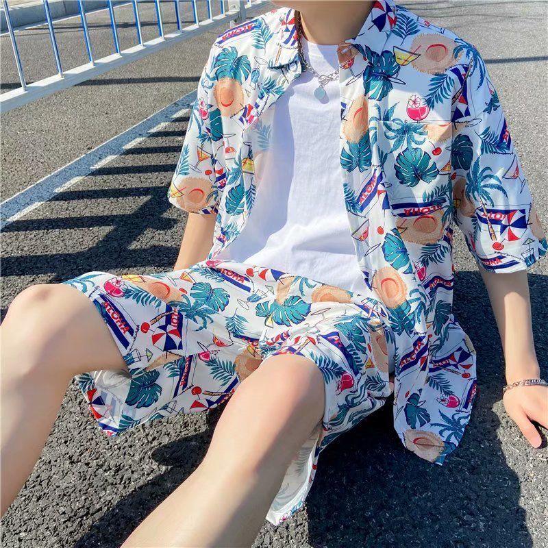 

Hawaiian Floral Beach Shirt Men s Summer Seaside Vacation Outfit L