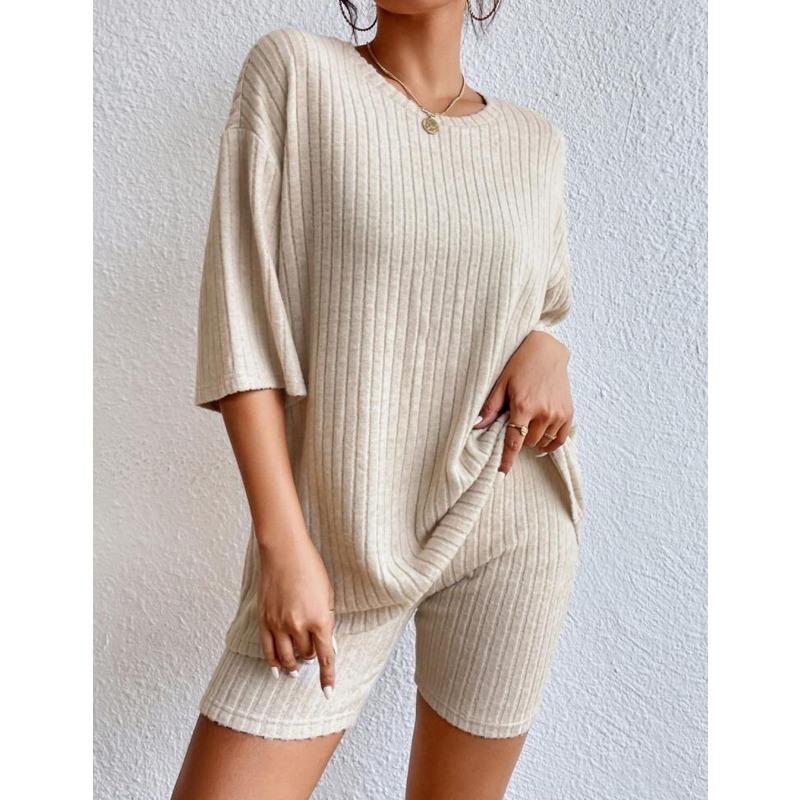 

Женская мода Повседневные Летние Весенние Однотонные С принтом Рукава 1/2 Вырез лодочкой Блузки и Рубашки Брюки Брючные Костюмы S абрикосовый