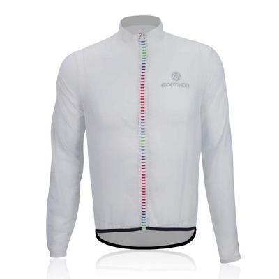 Morethan Windbreaker Cycling Jacket with and Back Pockets Size M Men's Ultra-Lightweight Water-Repellent (WVP-007), White,