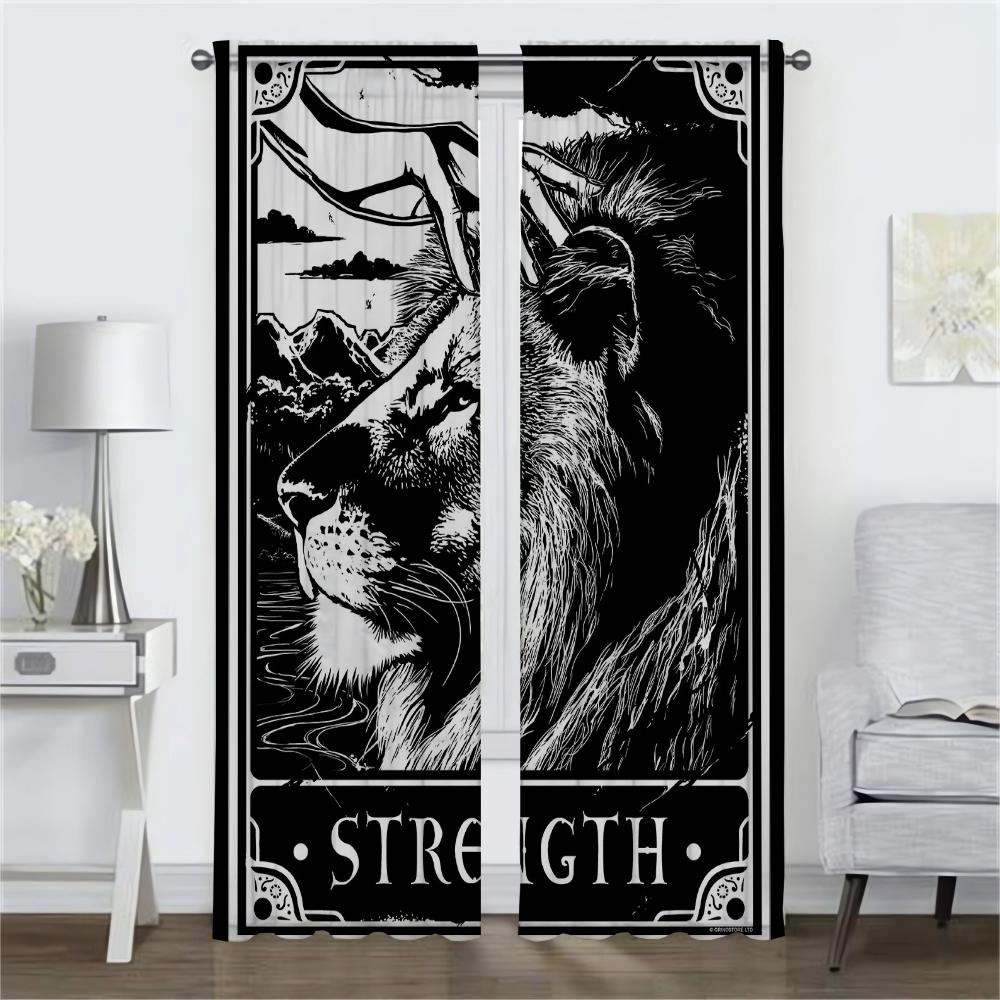 Home Interior Curtains for Living Room Deadly Tarot The Sun Tin Sign Blackout Curtains 2 Pieces Partition Window Curtain Shades