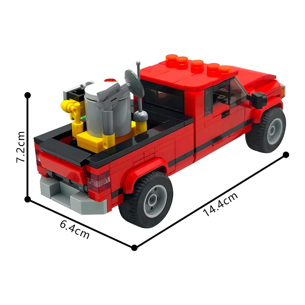 MOC-194366 Bob & Weave Ram from Twister Building Blocks Model Movie Tornado Red Pickup Car Bricks Assembly Toys Kids DIY Gifts