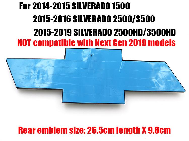 1pcs 3D ABS Car Front grill logo Rear Bumper tail door trunk sticker Emblem sticker styling Accessories For Chevrolet SILVERADO