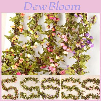 Stunning 42 Flowers Artificial Silk Rose Fake Flower Garland Vine For Wedding Decor