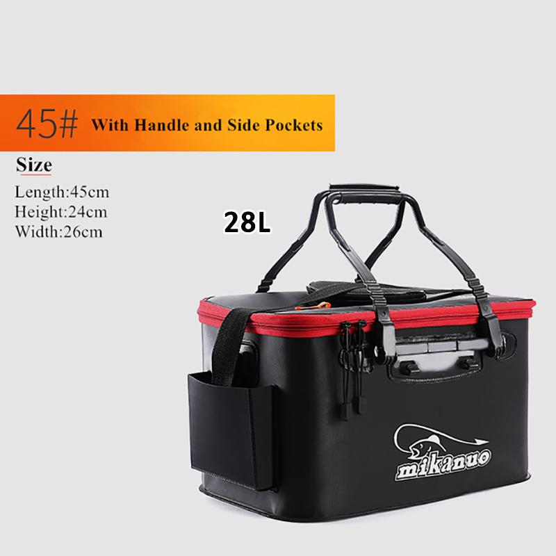 11/19/23/28/35L Foldable Folding Thicker Eva Living Fish Box Tank Bucket Camping Outdoor Fishing Equipment Fishbox Storage Bag