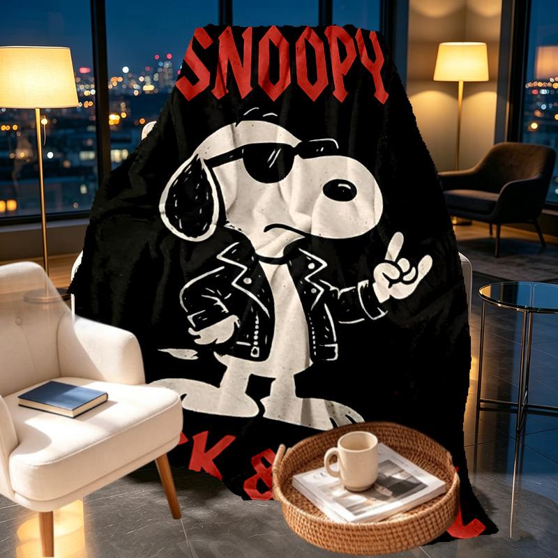 Snoopy Print Blanket - Soft & Comfortable, for Bedroom, Travel, Sofa, Home Decoration - Birthday Christmas Gift for Friend