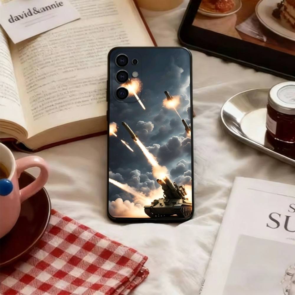 Heavy tank Phone Case For Samsung S25,S24,S21,S22,S23,S30,Ultra,S20,Plus,Fe,Lite,Note,10,Soft Black Cover