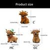 QX2E Detailed Scottish High Land Cow Resin Figure with Bowknot For Calf Lover Party Gift