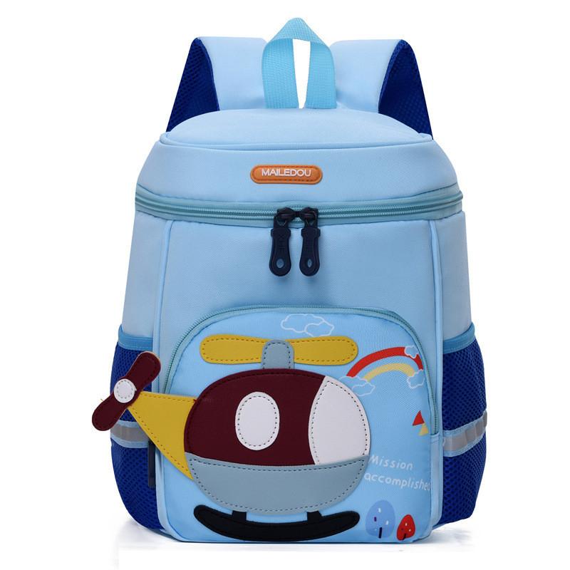 Trendy Lightweight Comfortable Nylon Backpack For Kindergarten Cartoon Design синий