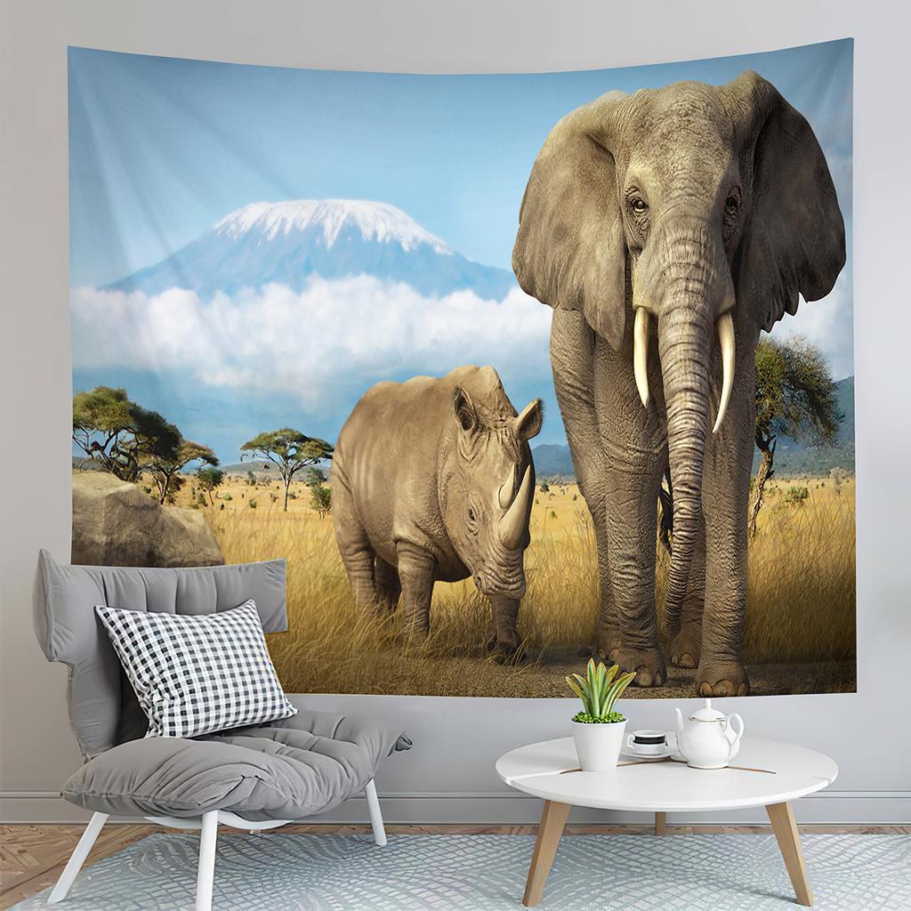 Elephant Tapestry African Animal Tapestry Nature Wildlife Tapestry Creativity Tapestries Home Living Room Bedroom Dorm Decor