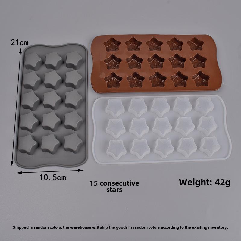 Silikonová 15hvězdičková forma na čokoládu, bonbóny, dort a led