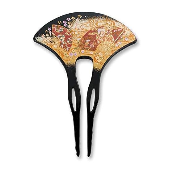 Maeju Lacquerware Urushi Kanzashi Kyo-Ga (B) 4X-137 Traditional Maki-e Technique Lacquerware with Unique Gloss and Deep Colors, Acrylic Resin,
