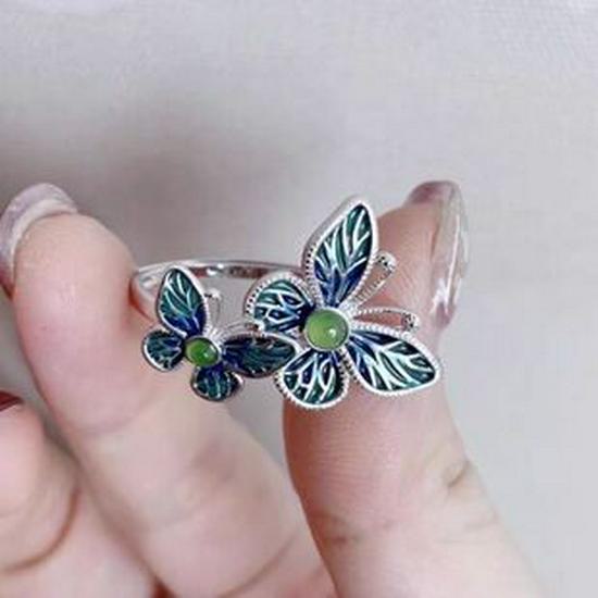 2025 Luxury Blue Butterfly Open Ring: High-End Design for Women