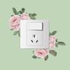 Pink Roses Are Used for The Bedroom Living Room and Entrance Switch with Stickers for Home Beautification on The Wall
