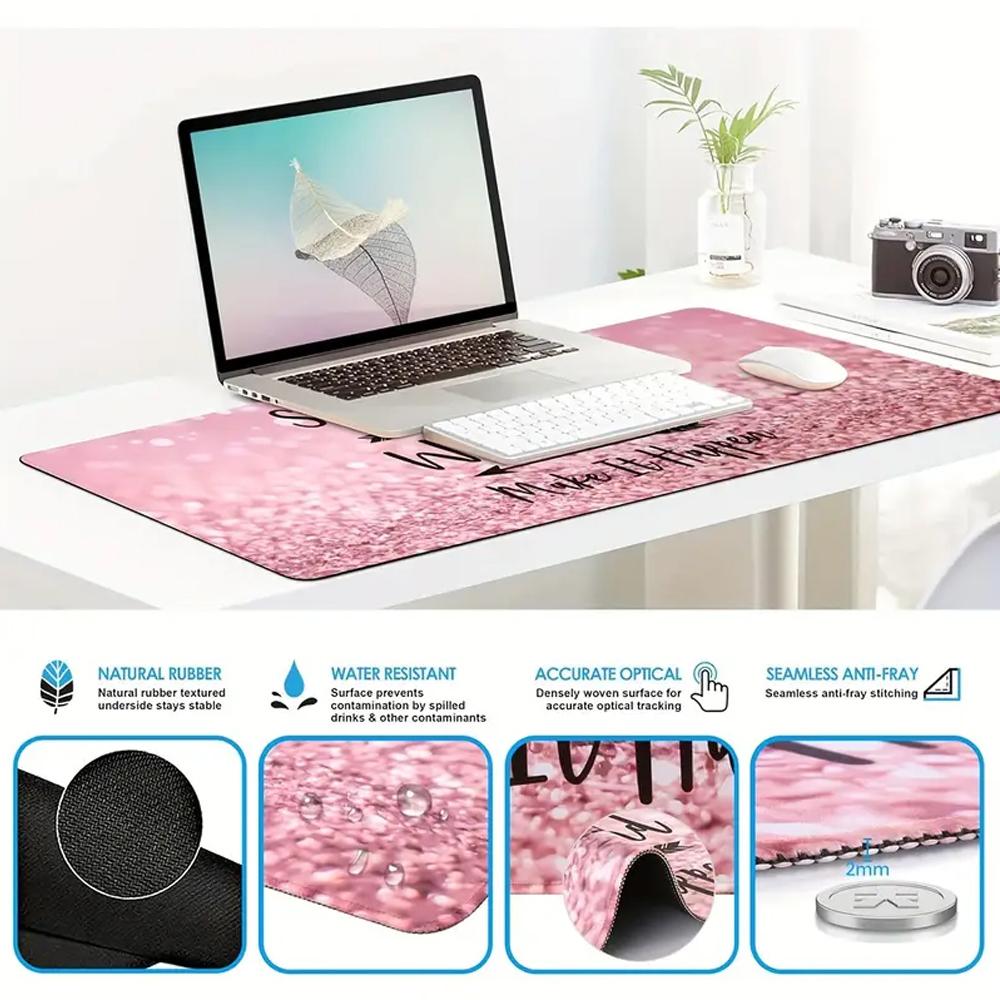 XXL Mouse Pad -31.5x15.7inch Extended Desk Mat with Non-Slip Base and Stitched Edge for Home.Office.Gaming, and Work
