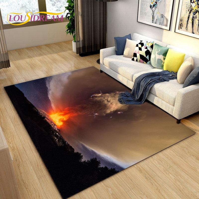 Volcanic Magma Series Area Rug Large,Carpet Rug for Living Room Bedroom Kitchen Doormat Decoration, Kids Play Non-slip Floor Mat