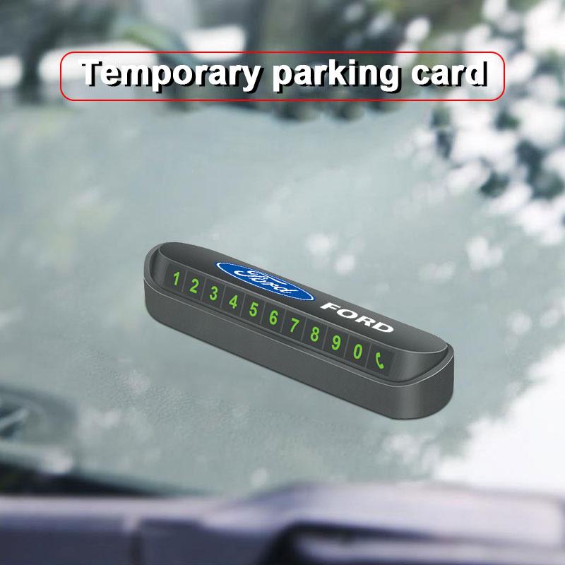 Car Styling Temporary Parking Card Phone Number Card Plate Telephone Number For Ford Fiesta EcoSport Ranger Mondeo Mustang FOCUS 2 3 4