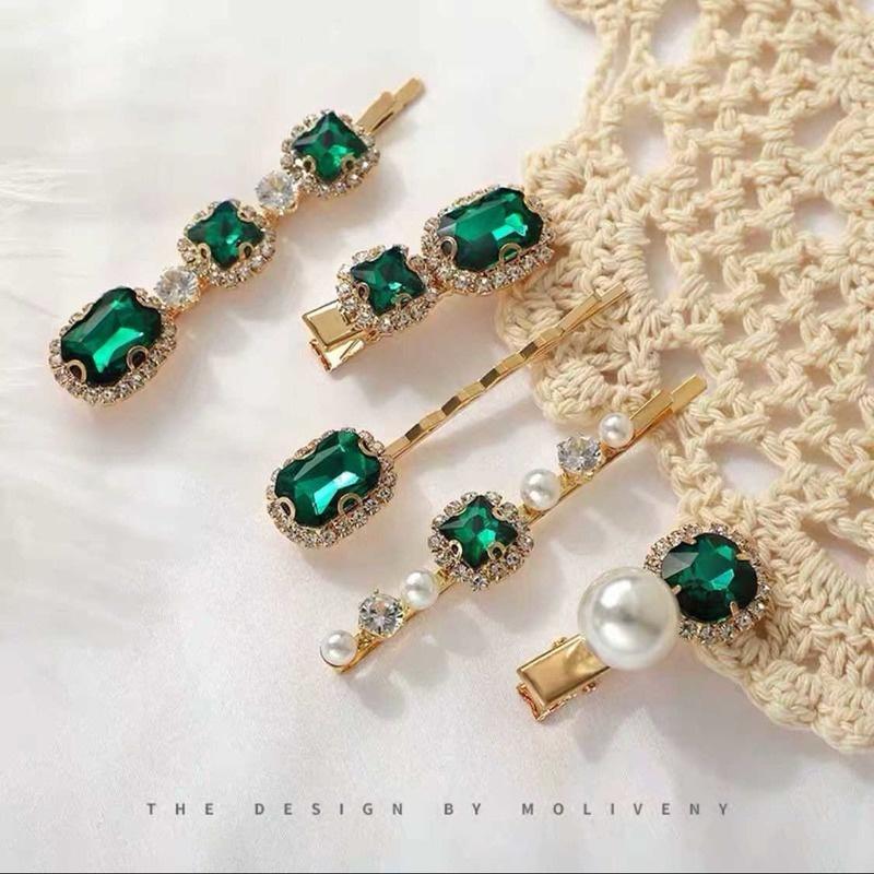 5Pcs/Set Fashion Crystal Hair Clips Hair Accessories for Women Jewelry Luxury Simulation Pearl Barrette Pin Girl Gift Ornaments.