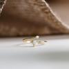 Exquisite And Fashionable Stone Inlaid Women'S Open-End Ring, Fashionable And Simple Daily Party Jewelry Gift