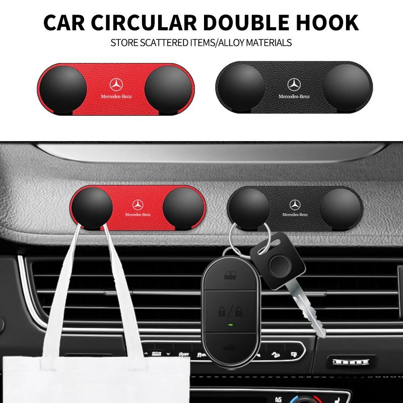 1PCS Car Logo Double-Hook For Mercedes Benz C180 C200 C260 C300 W108 W124 W126 W140 W168 W169 W176 Auto Interior Accessories