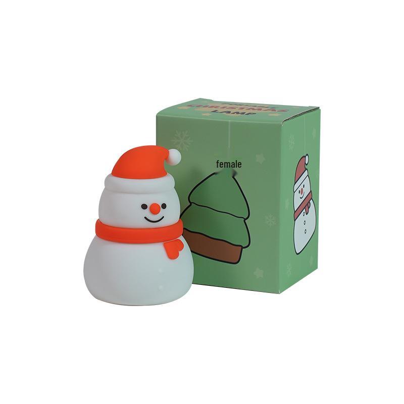 Grenzüberschreitendes Weihnachts-Silikon-Nachtlicht: Wiederaufladbare Nachttisch-Atmosphärenlampe mit Timer