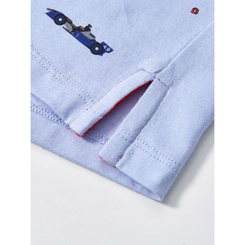 Boys' Blue Short-Sleeved Polo Shirt Baby Racing Lapel Half-Sleeved Kidsren's Pure Cotton T-Shirt Base Shirt Baby Top t