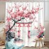 1pc Japanese Cherry Shower Curtain Torii Gate -   With Hooks Waterproof Mildew Proof Easy Install Washable