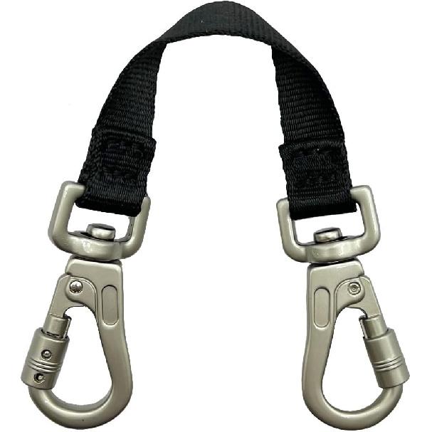 Double Ended Collar Backup Clip for Dog Harnesses, Safety Clip for Prong Collar with Gentle Nylon Webbing for Light Dog