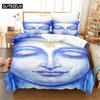 3D Digital - Printed Quen - Sized Dimensionsd Budha Statue Soft with Soft Fabric Duvet Cover Set Featuring Fashion Design