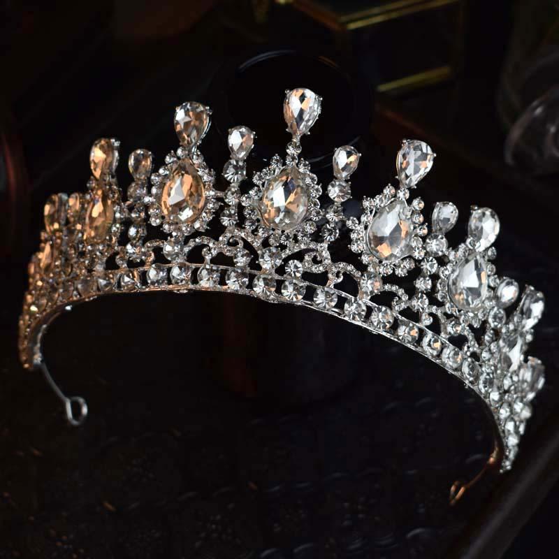 Super funkelnde Brautkrone Barock Kristall Haupt Hochzeitskleid Kopfschmuck, große Prinzessinnenkrone Geburtstags-Auftrittsaccessoires