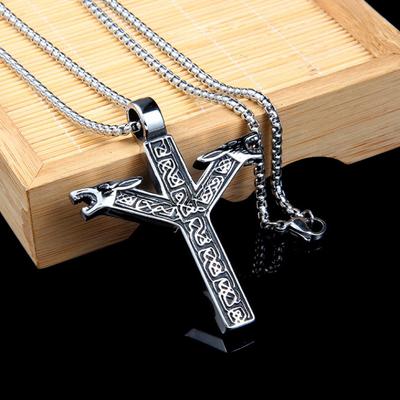 Flute Rune Metal Pendant Nordic Mythical Pendant Nordic Popular Titanium Steel Pendant Necklace